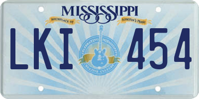 MS license plate LKI454