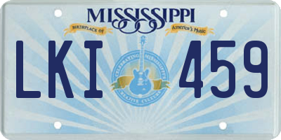 MS license plate LKI459