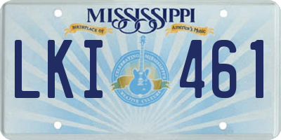 MS license plate LKI461