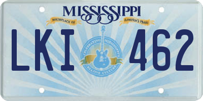 MS license plate LKI462