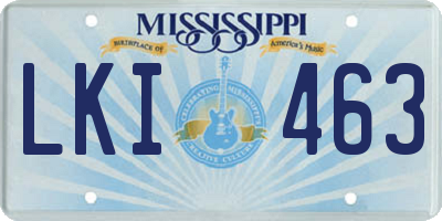 MS license plate LKI463