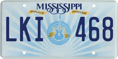 MS license plate LKI468