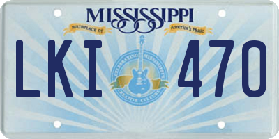 MS license plate LKI470