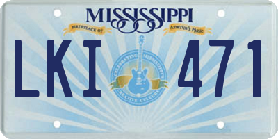 MS license plate LKI471