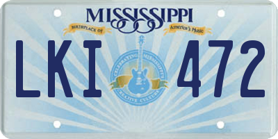 MS license plate LKI472