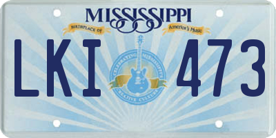 MS license plate LKI473
