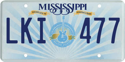 MS license plate LKI477