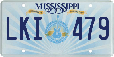 MS license plate LKI479