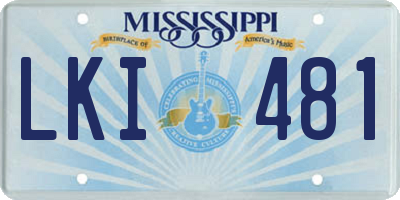 MS license plate LKI481