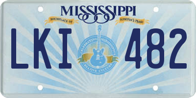MS license plate LKI482