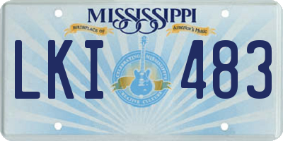 MS license plate LKI483