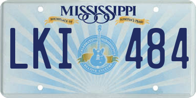 MS license plate LKI484