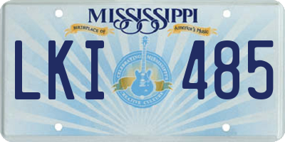 MS license plate LKI485