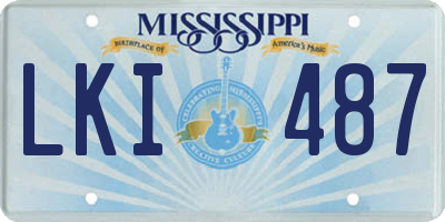 MS license plate LKI487