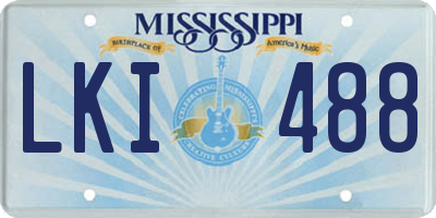 MS license plate LKI488