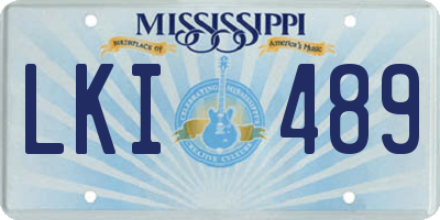 MS license plate LKI489