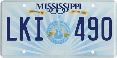 MS license plate LKI490
