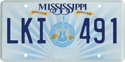 MS license plate LKI491