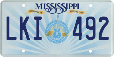 MS license plate LKI492