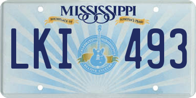 MS license plate LKI493
