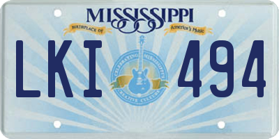 MS license plate LKI494
