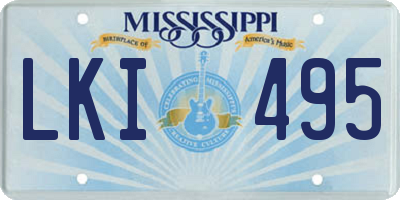MS license plate LKI495