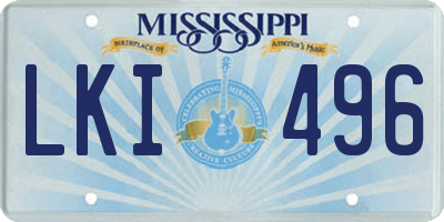 MS license plate LKI496