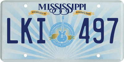 MS license plate LKI497