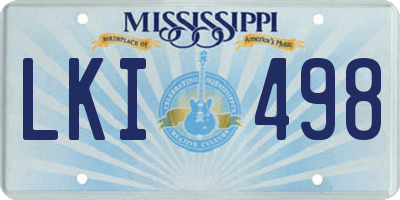 MS license plate LKI498