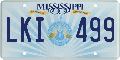 MS license plate LKI499