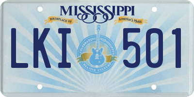 MS license plate LKI501