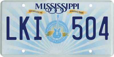 MS license plate LKI504