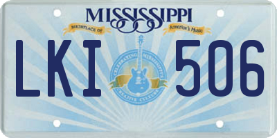 MS license plate LKI506