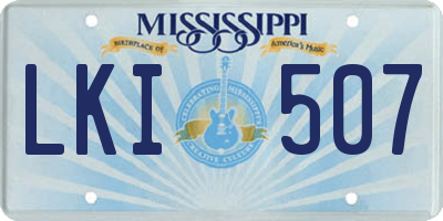 MS license plate LKI507