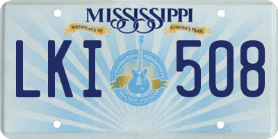 MS license plate LKI508