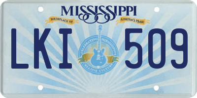 MS license plate LKI509