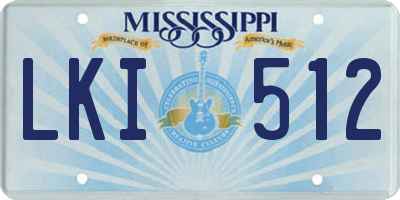 MS license plate LKI512
