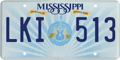 MS license plate LKI513