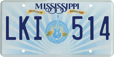 MS license plate LKI514