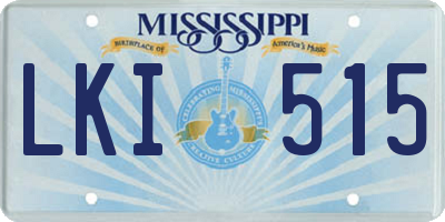 MS license plate LKI515