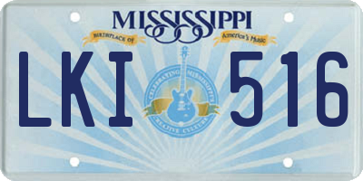 MS license plate LKI516