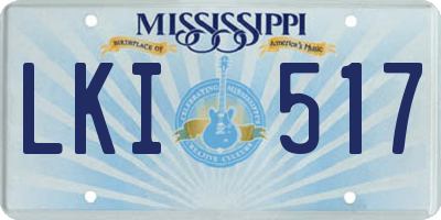 MS license plate LKI517