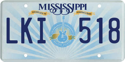 MS license plate LKI518