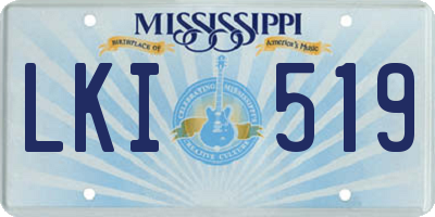 MS license plate LKI519