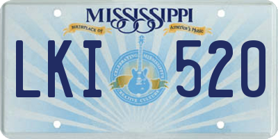 MS license plate LKI520