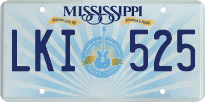 MS license plate LKI525