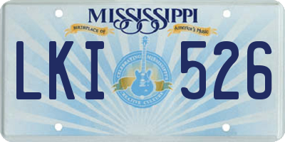 MS license plate LKI526