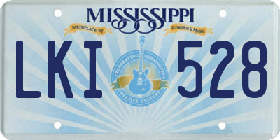 MS license plate LKI528
