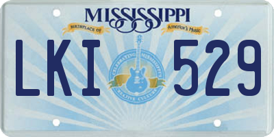 MS license plate LKI529