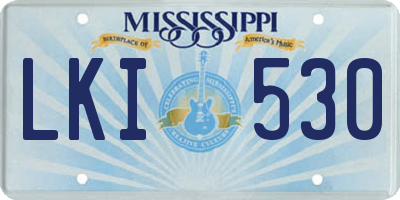 MS license plate LKI530